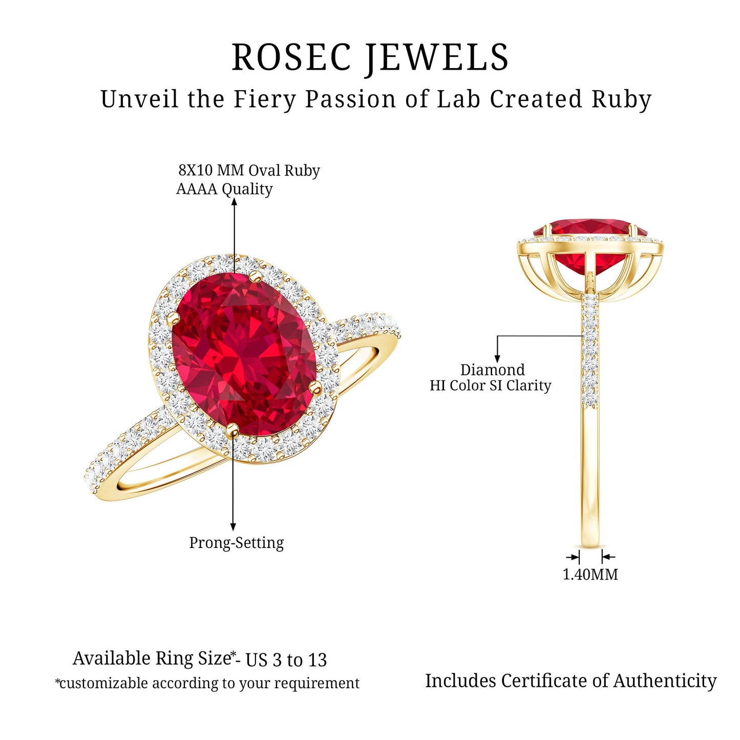 Classic Lab Grown Ruby Oval Engagement Ring with Diamond Halo