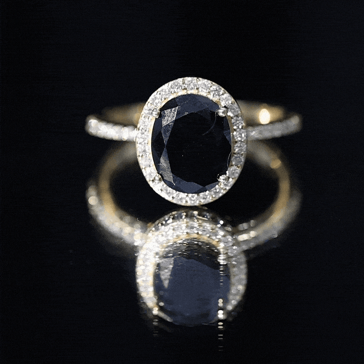 Certified 4.2 Carat Lab Grown Black and White Diamond Oval Engagement Ring with Halo