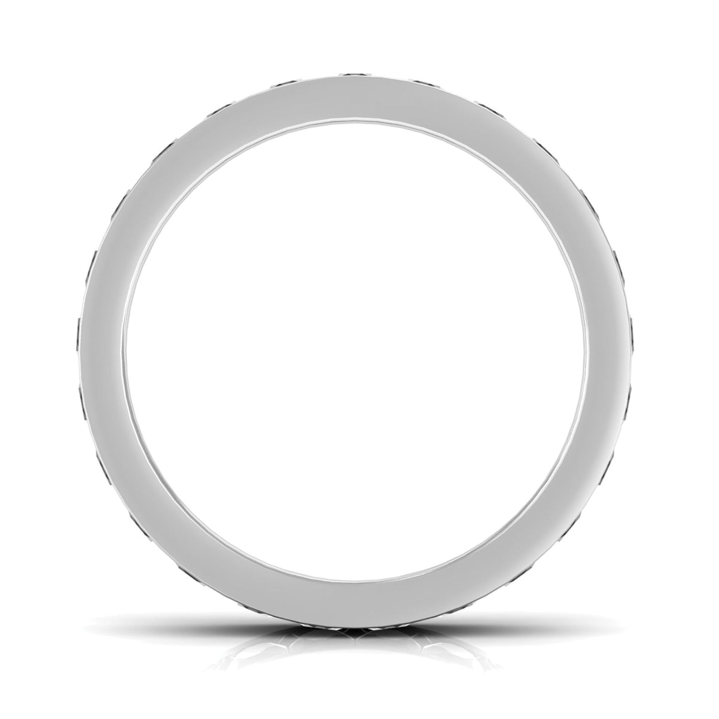 Round Cut Black Onyx Eternity Band in Channel Setting