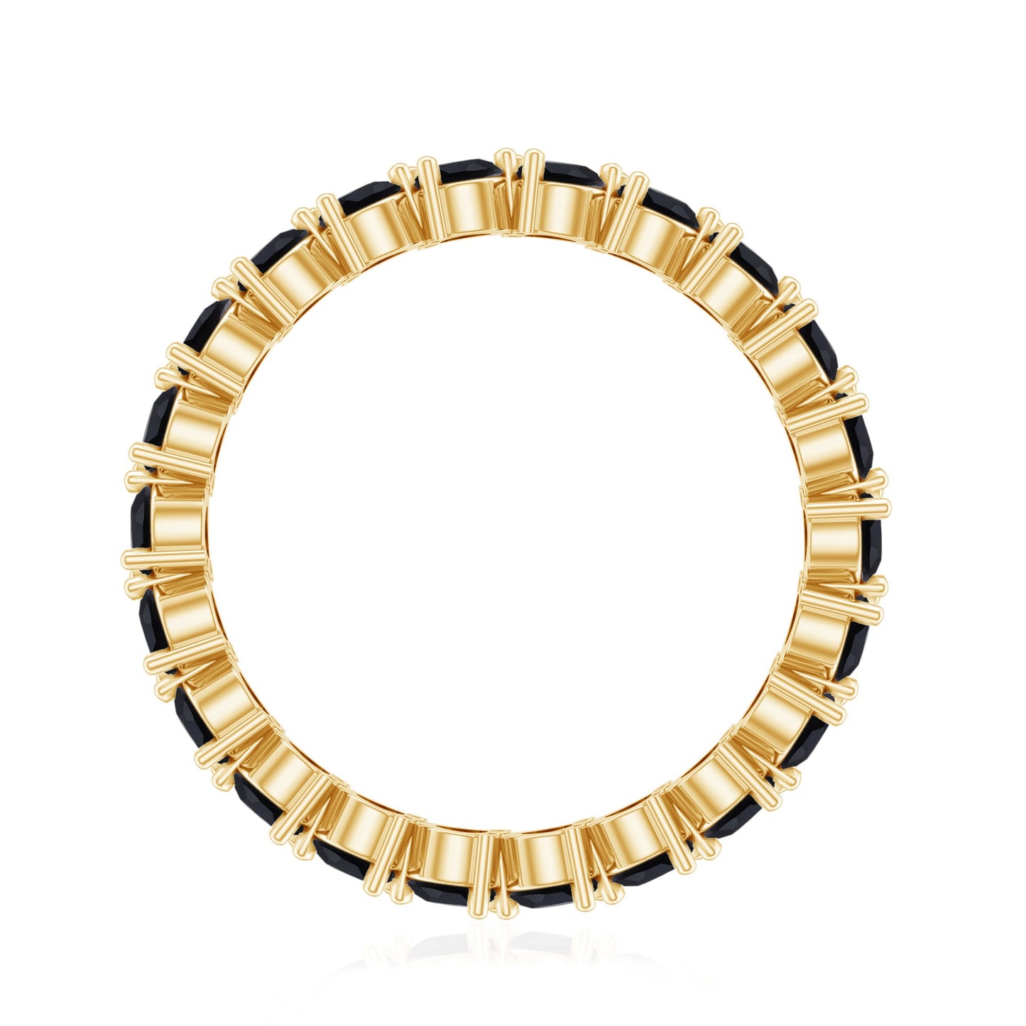Genuine Pear Shaped Black Onyx Stackable Wedding Band