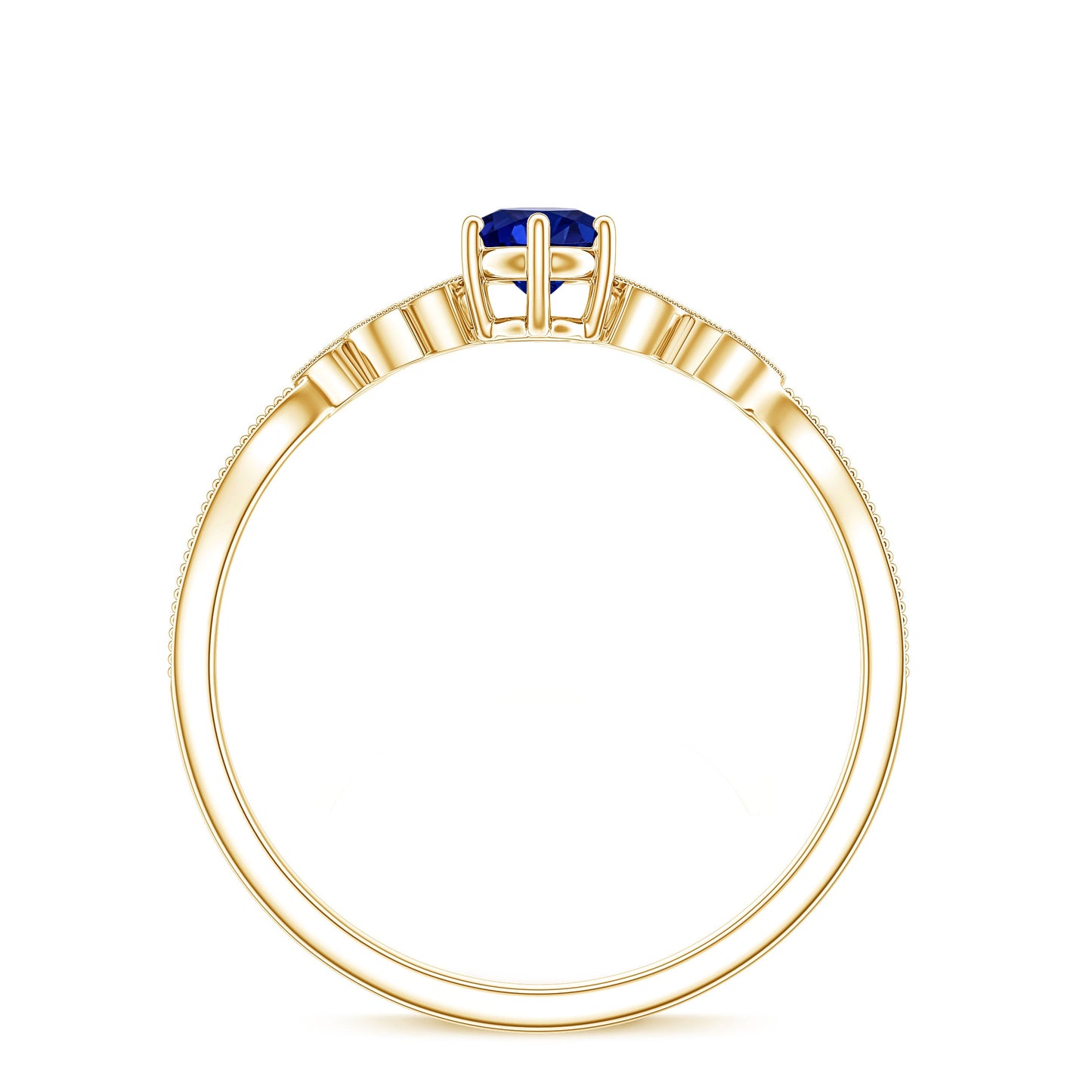 Certified 0.6 Carat Lab Grown Blue Sapphire Flower Promise Ring with Diamond