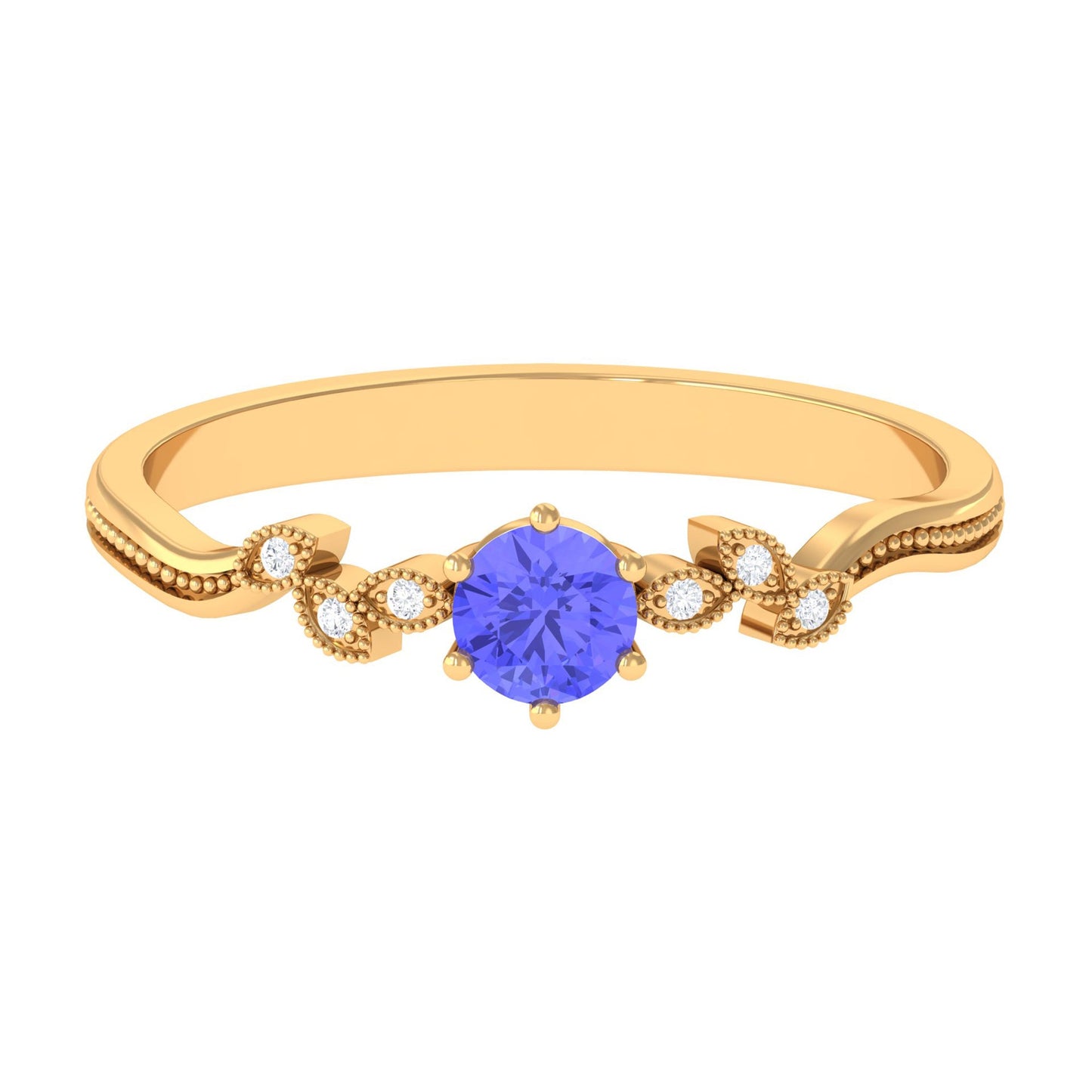 Real Tanzanite and Diamond Promise Ring