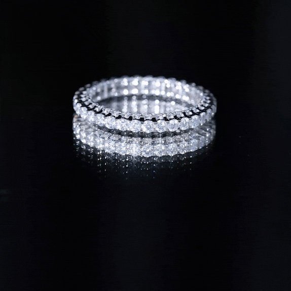 Certified Moissanite Stackable Eternity Band Ring