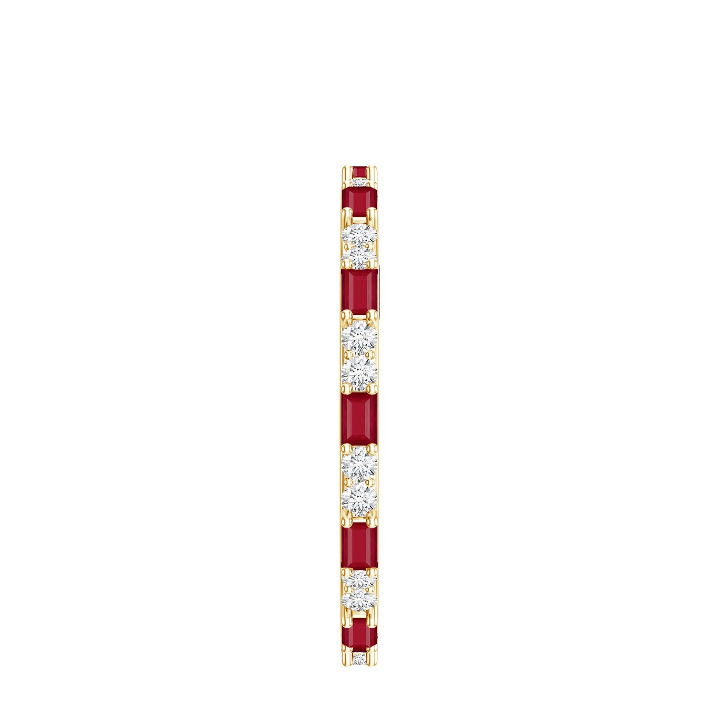 Genuine Baguette Ruby Diamond Eternity Ring for Women
