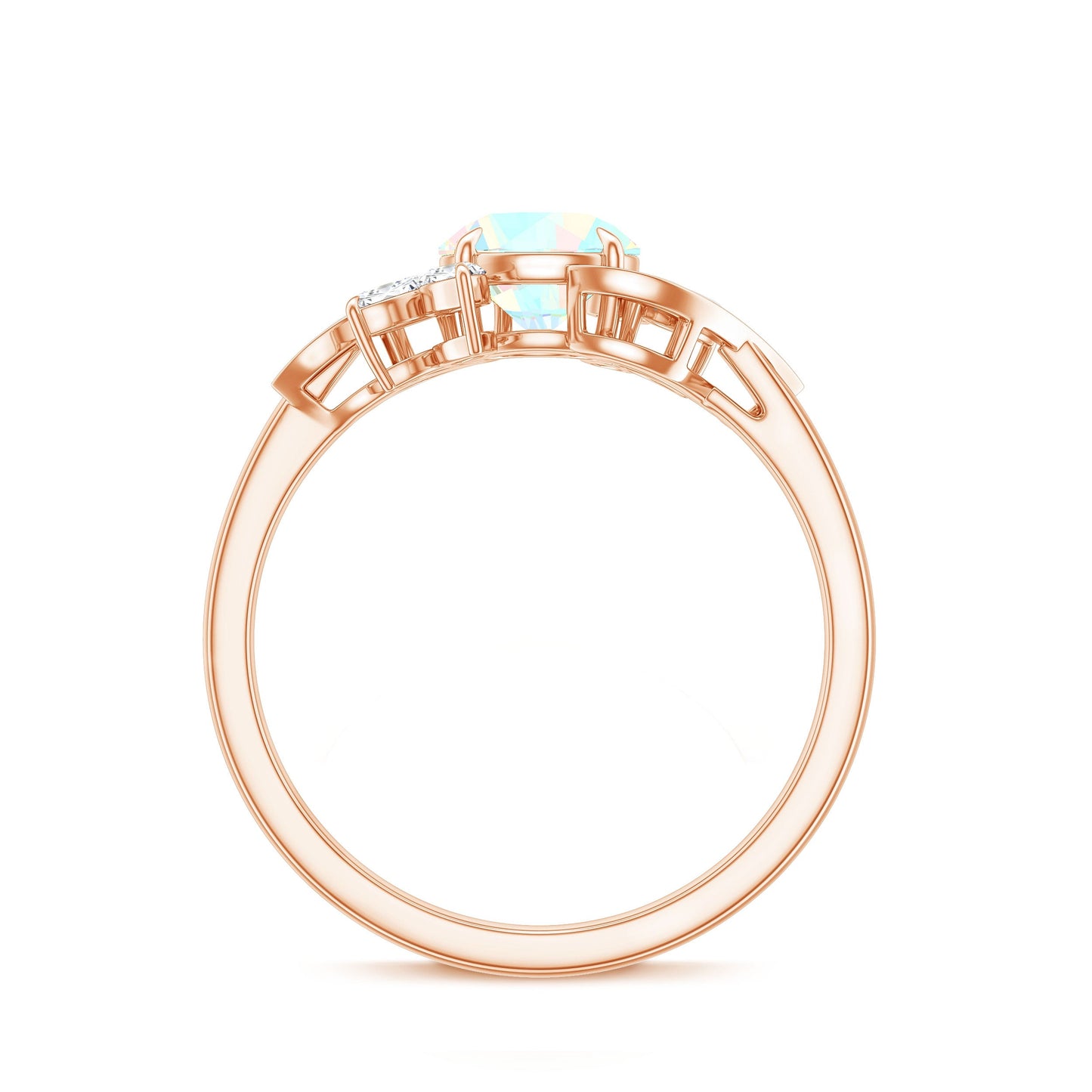 Nature Inspired Ethiopian Opal and Diamond Engagement Ring