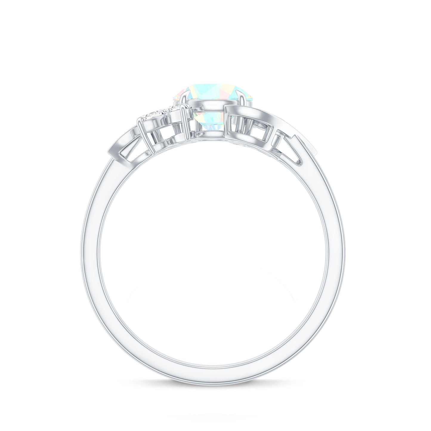 Nature Inspired Ethiopian Opal and Diamond Engagement Ring