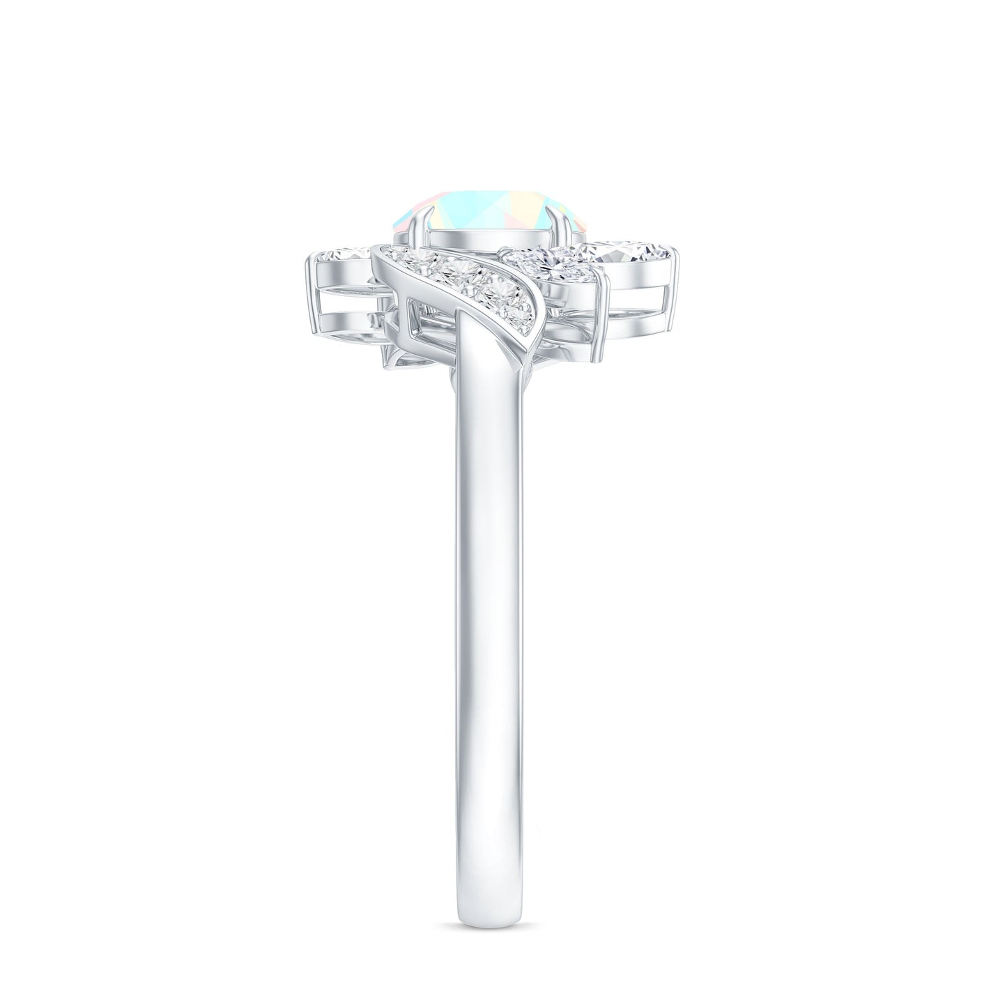 Nature Inspired Ethiopian Opal and Diamond Engagement Ring