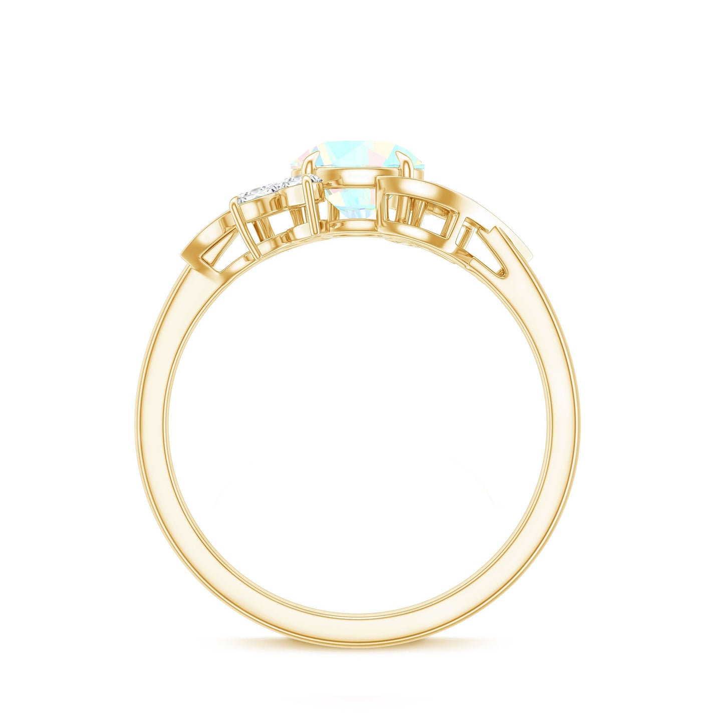 Nature Inspired Ethiopian Opal and Diamond Engagement Ring