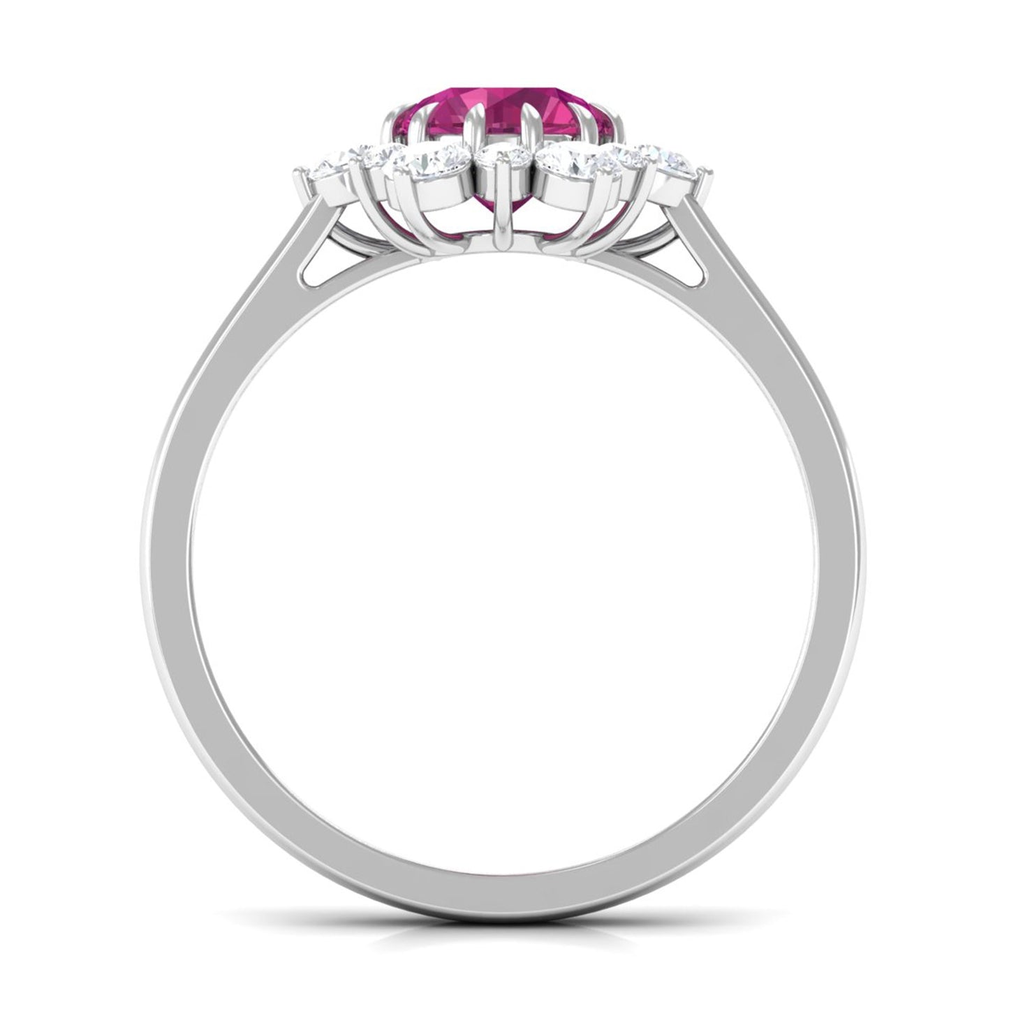 1.2 Carat Pink Tourmaline and Diamond Halo Engagement Ring