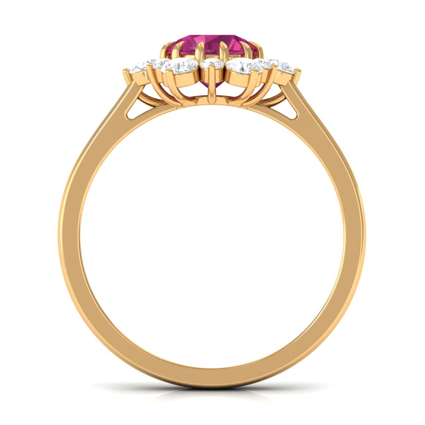 1.2 Carat Pink Tourmaline and Diamond Halo Engagement Ring