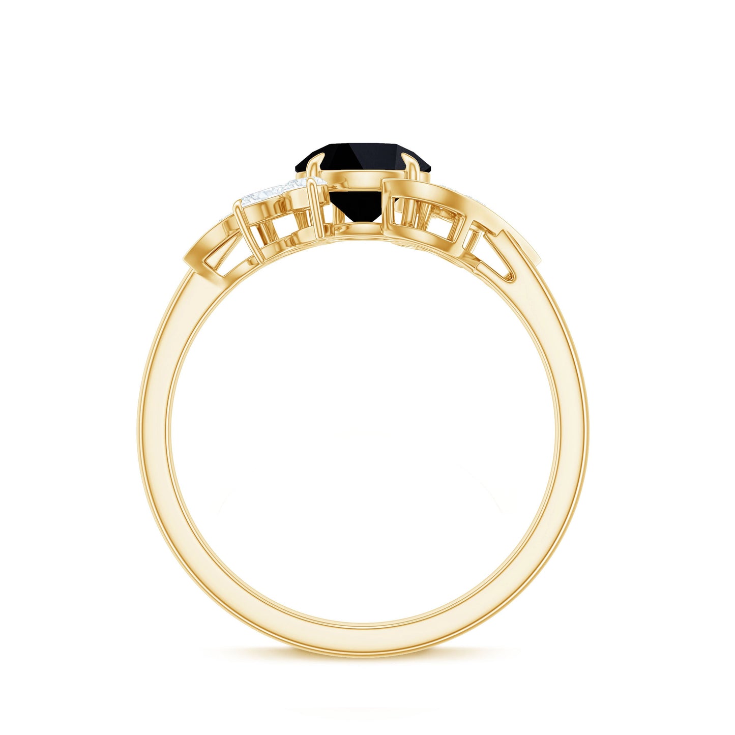 Nature Inspired 2 Carat Lab Grown Black and White Diamond Engagement Ring for Women