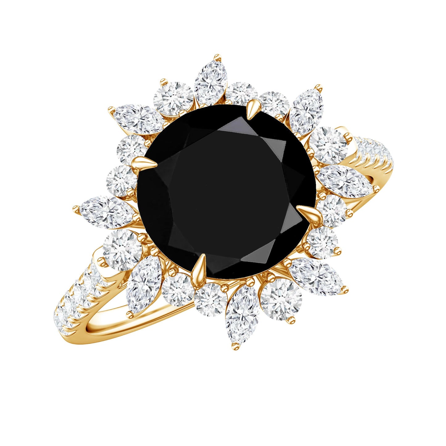 Certified 2 Carat Lab Grown Black Diamond Halo Engagement Ring For Women