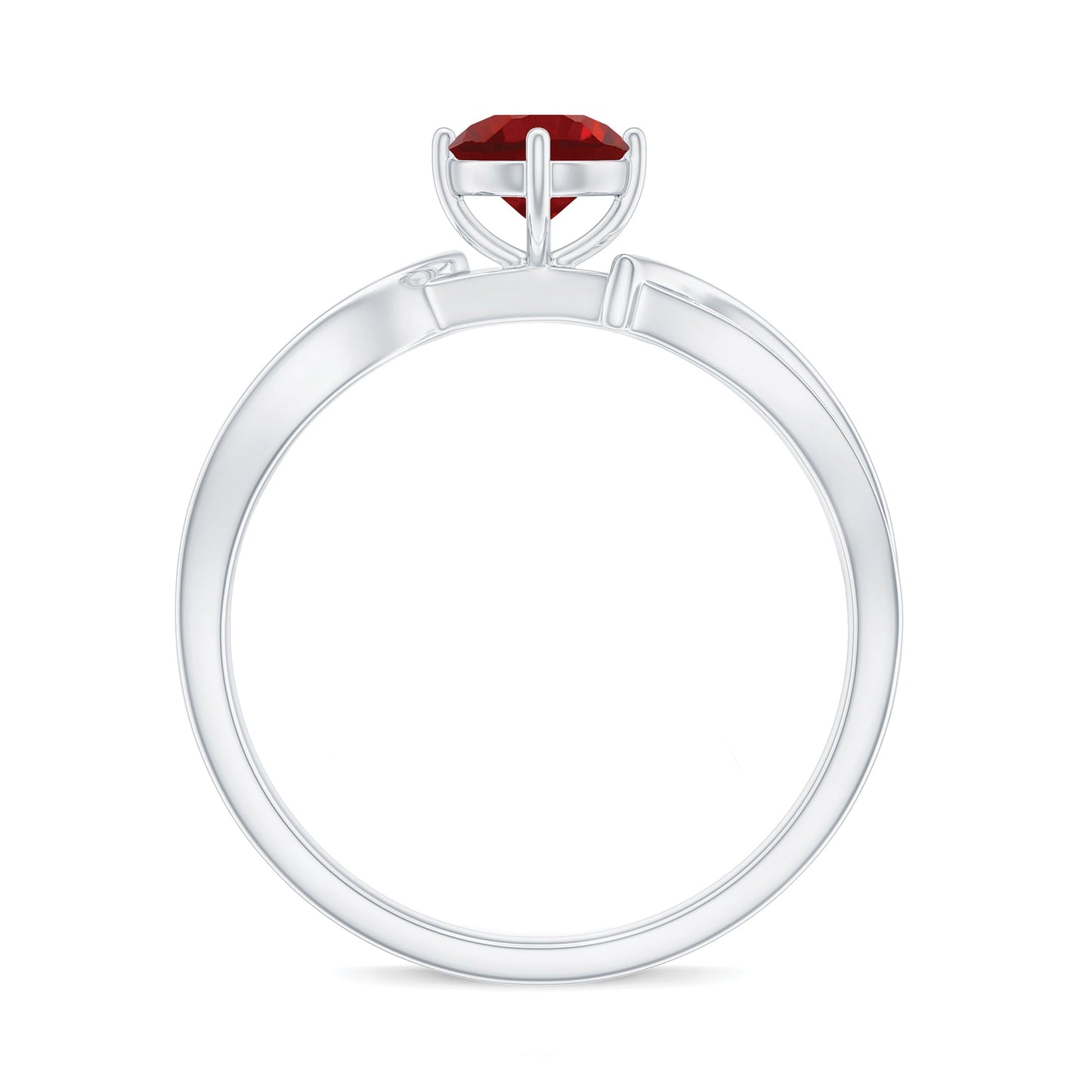 Solitaire Lab Created Ruby Infinity Engagement Ring with Diamonds
