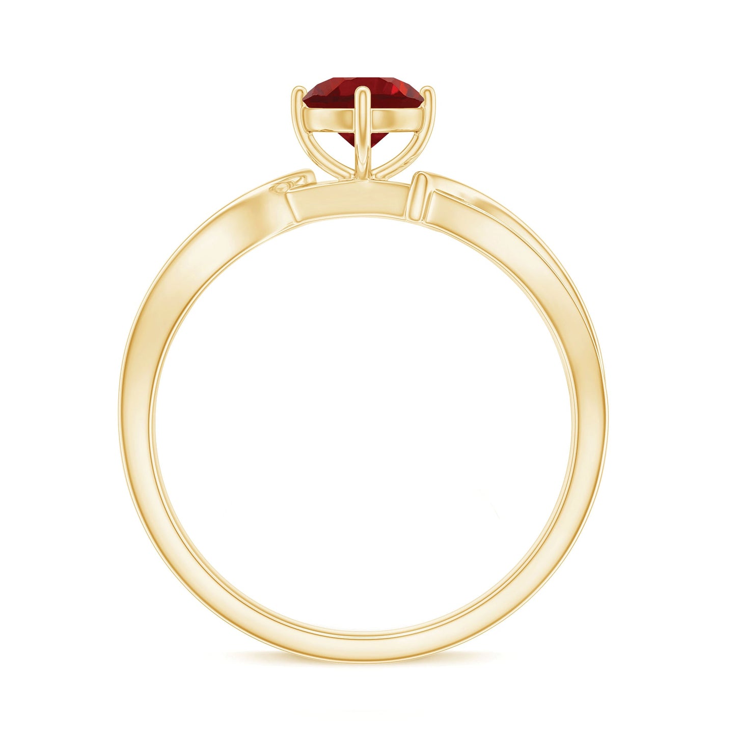 Solitaire Lab Created Ruby Infinity Engagement Ring with Diamonds