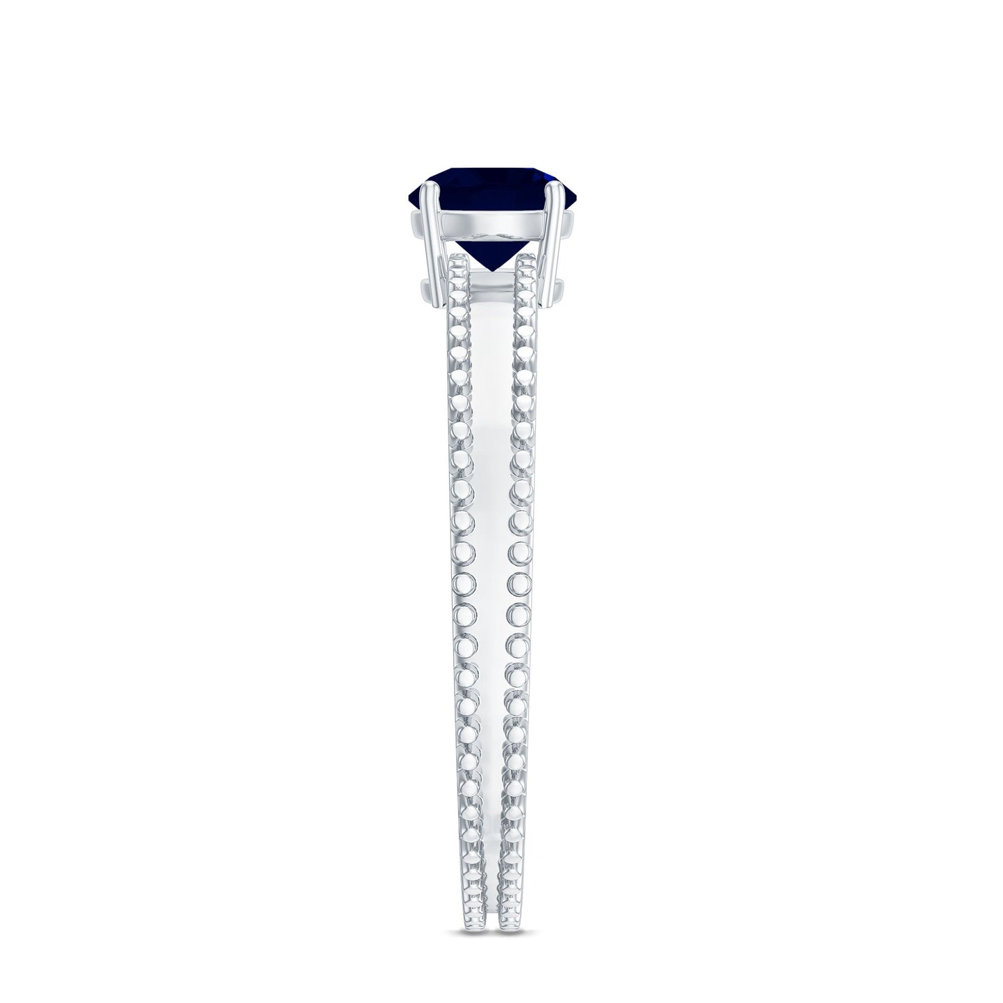 Certified 0.95 Carat Solitaire Blue Sapphire Birthstone Ring for Women