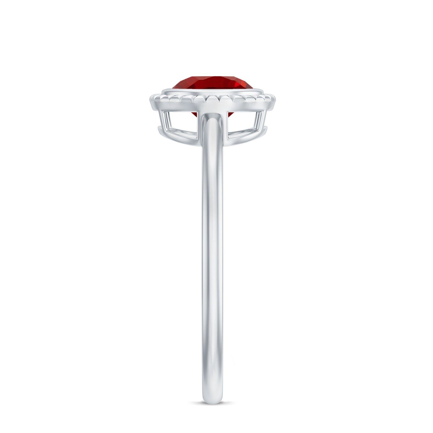 Bezel Set Lab Created Ruby Solitaire Promise Ring