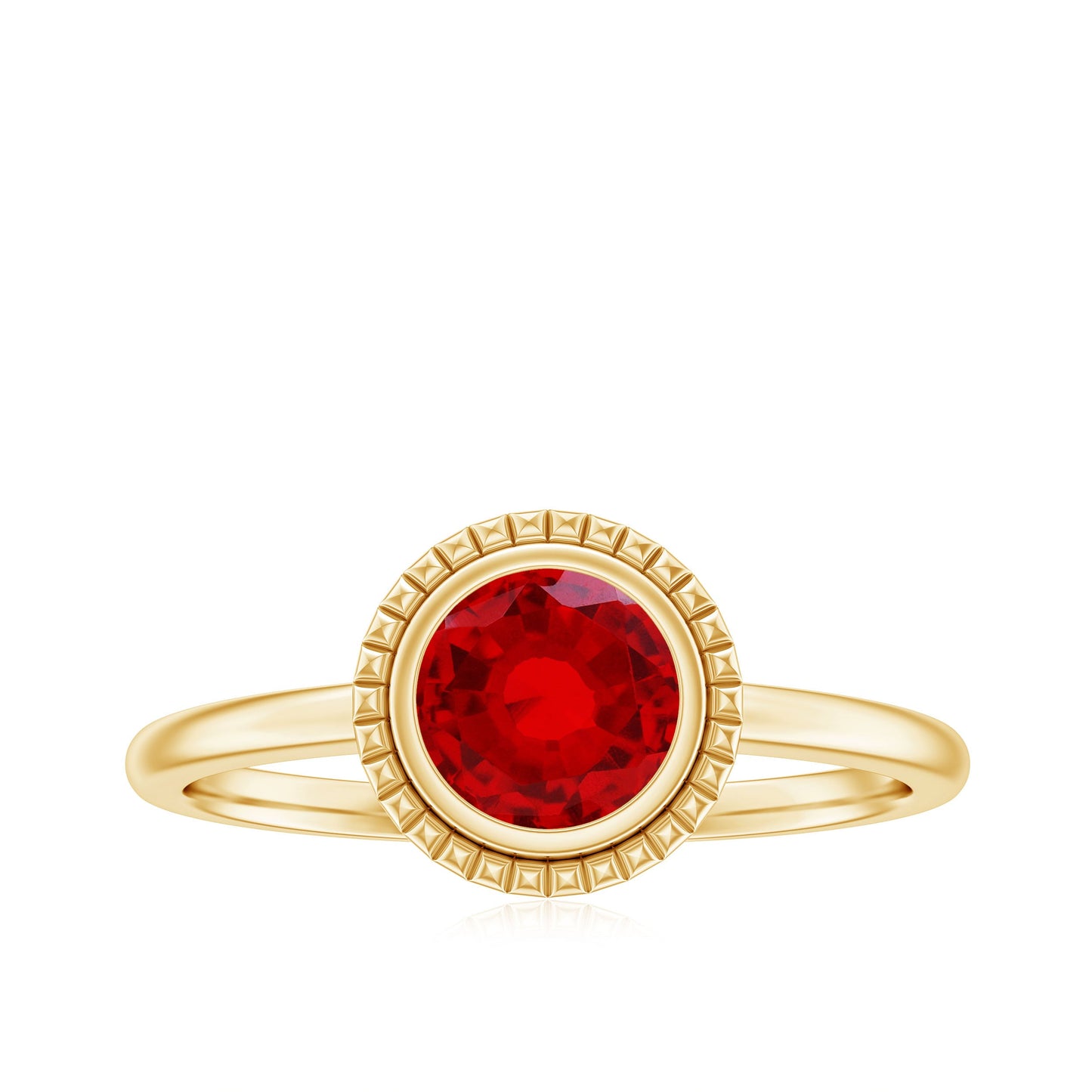 Bezel Set Lab Created Ruby Solitaire Promise Ring