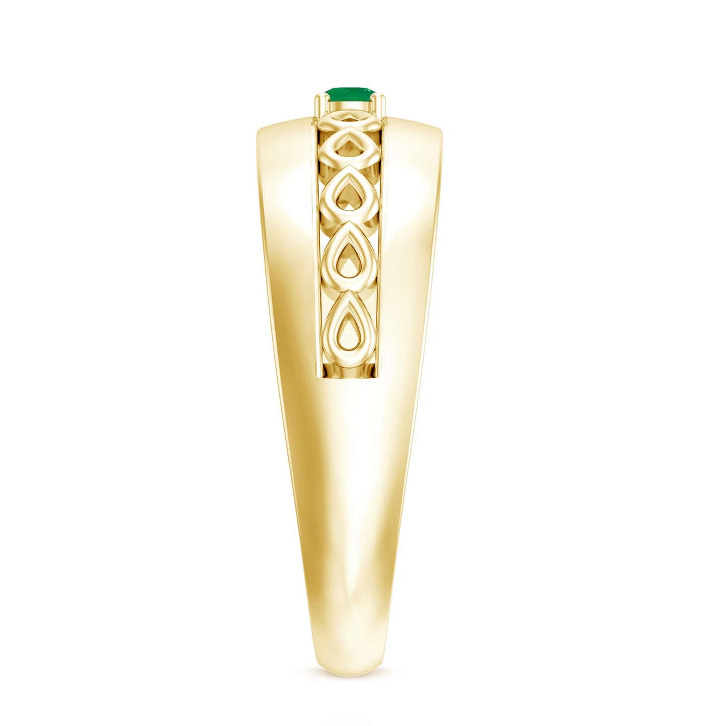 Certified Emerald Vintage Inspired Designer Band Ring