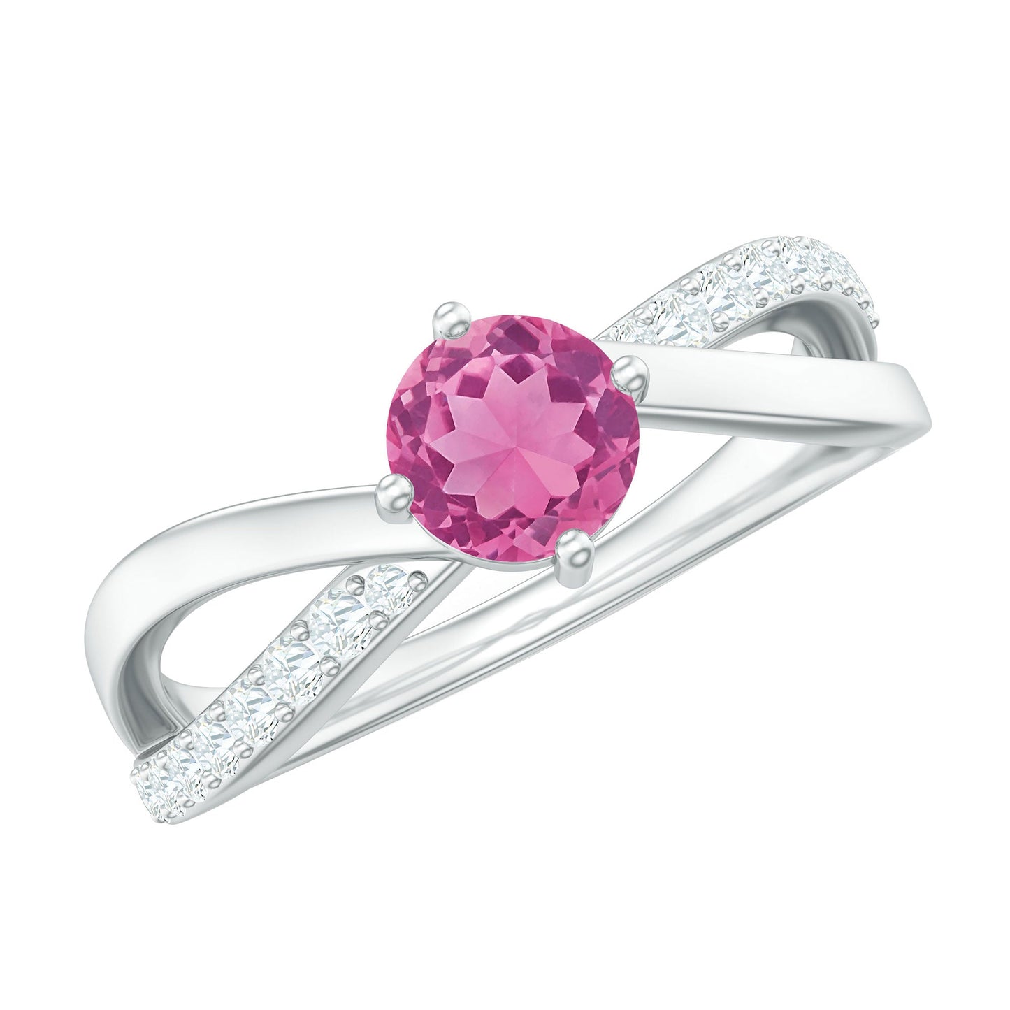 0.4 Carat Pink Tourmaline and Diamond Infinity Engagement Ring