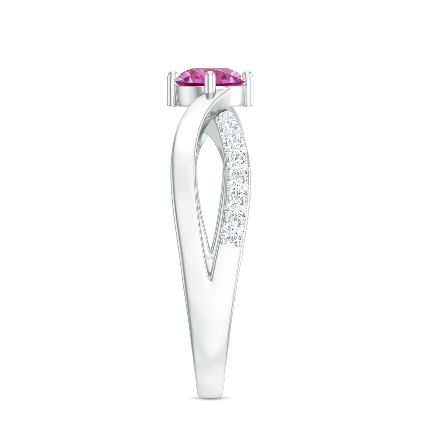 0.4 Carat Pink Tourmaline and Diamond Infinity Engagement Ring