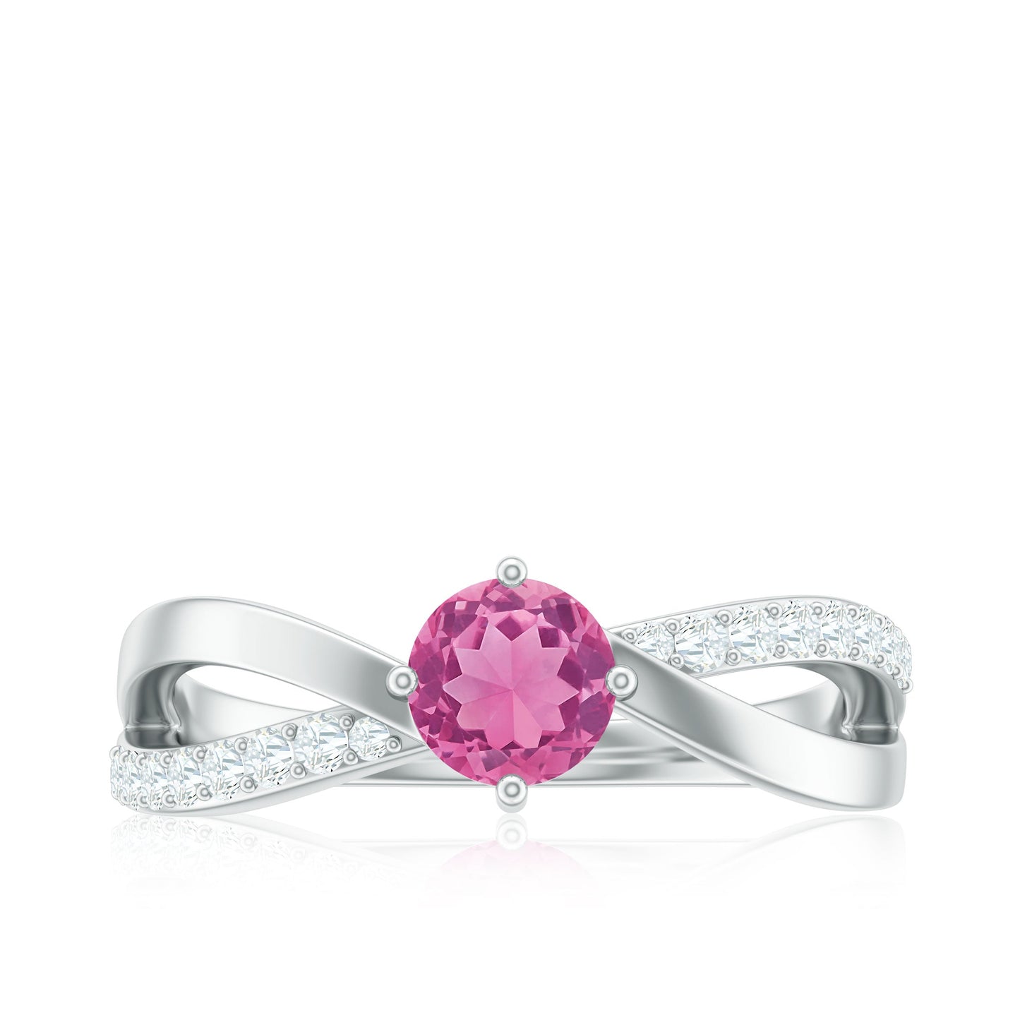 0.4 Carat Pink Tourmaline and Diamond Infinity Engagement Ring