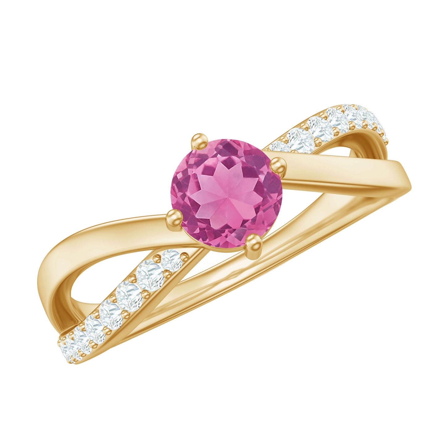 0.4 Carat Pink Tourmaline and Diamond Infinity Engagement Ring