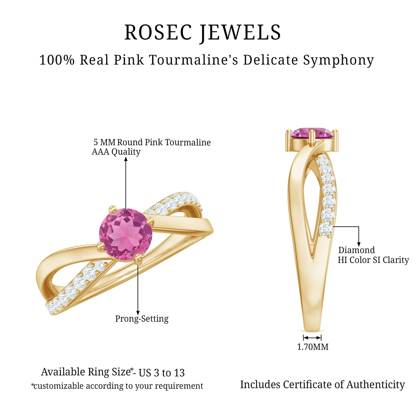 0.4 Carat Pink Tourmaline and Diamond Infinity Engagement Ring