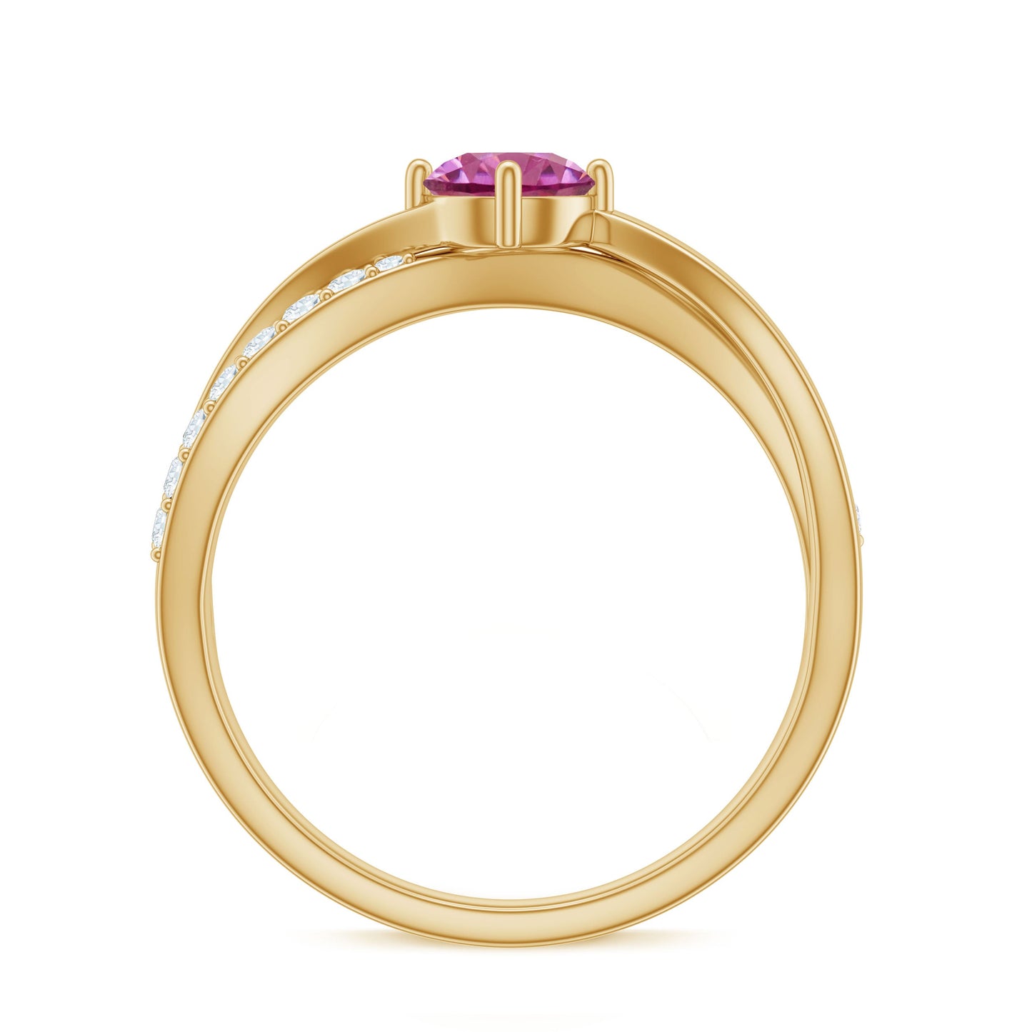 0.4 Carat Pink Tourmaline and Diamond Infinity Engagement Ring