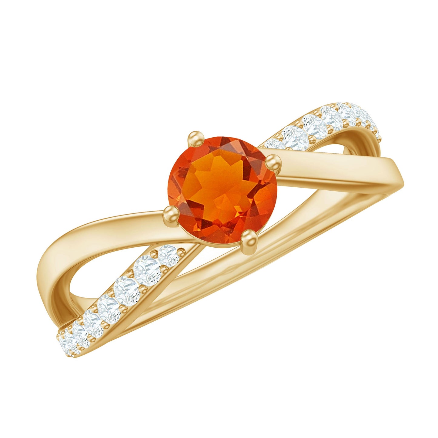 0.4 Carat Fire Opal and Diamond Infinity Engagement Ring
