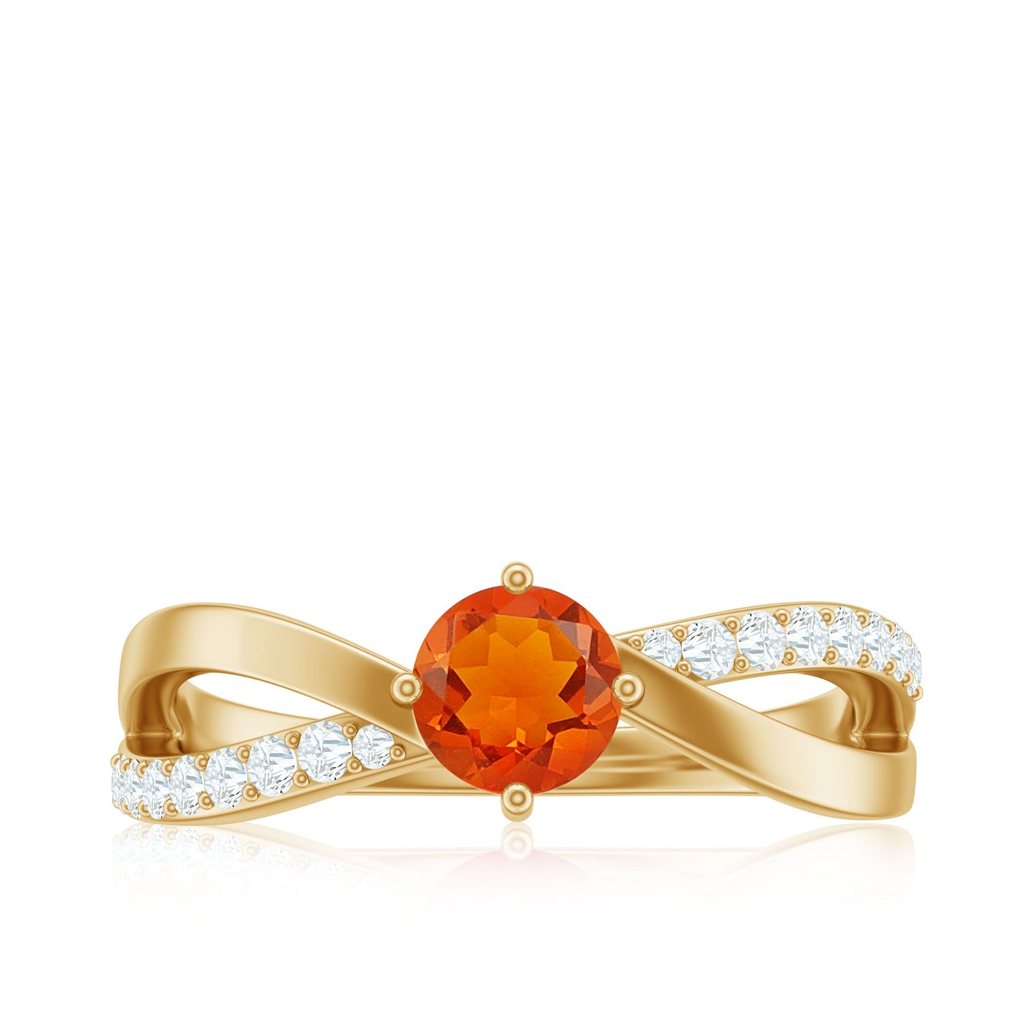 0.4 Carat Fire Opal and Diamond Infinity Engagement Ring