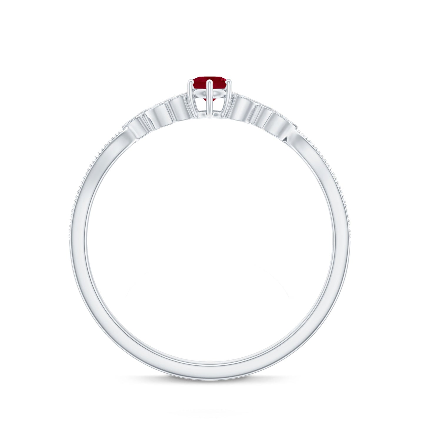 Nature Inspired Ruby Proposal Ring with Diamond