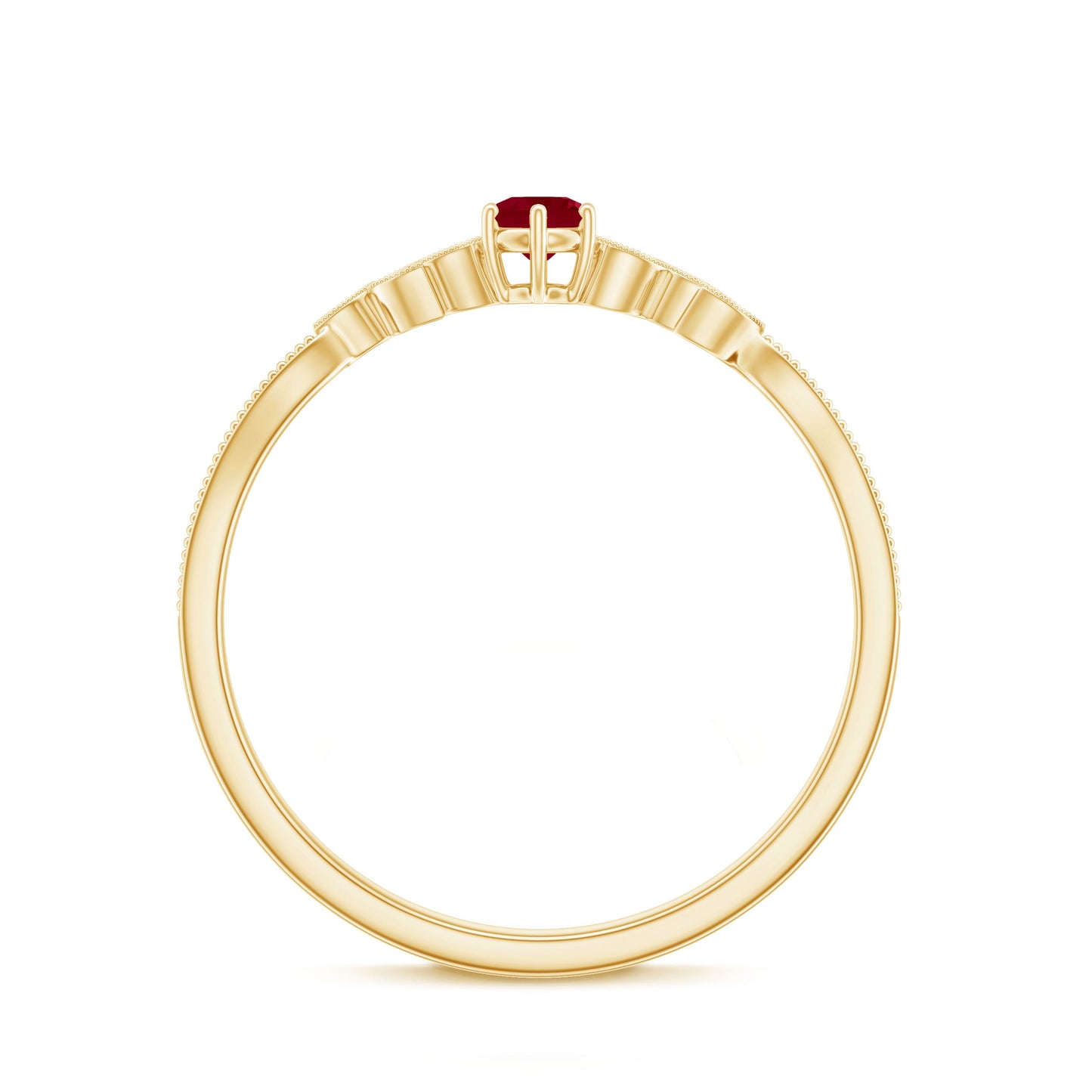 Nature Inspired Ruby Proposal Ring with Diamond
