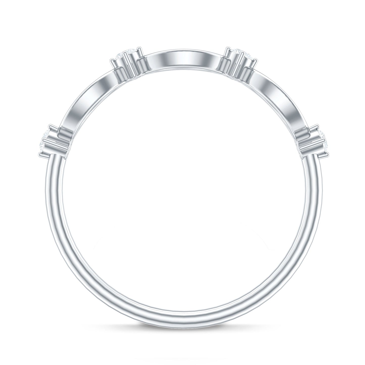 Certified Moissanite Infinity Promise Ring for Women
