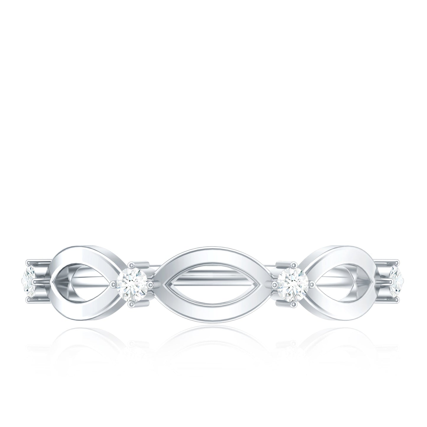 Certified Moissanite Infinity Promise Ring for Women