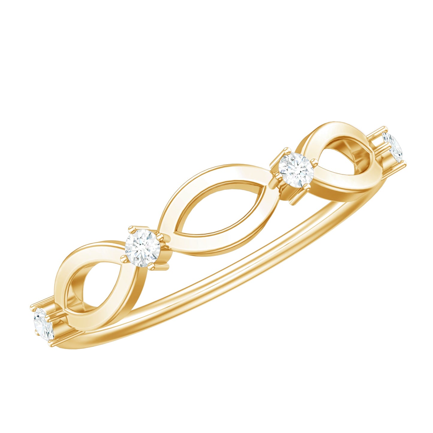 Certified Moissanite Infinity Promise Ring for Women