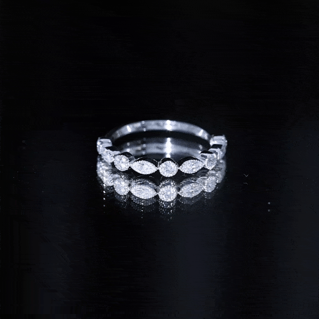 Certified Bezel Set Moissanite Eternity Band Ring