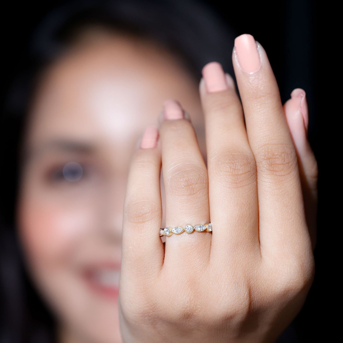 Certified Bezel Set Moissanite Eternity Band Ring