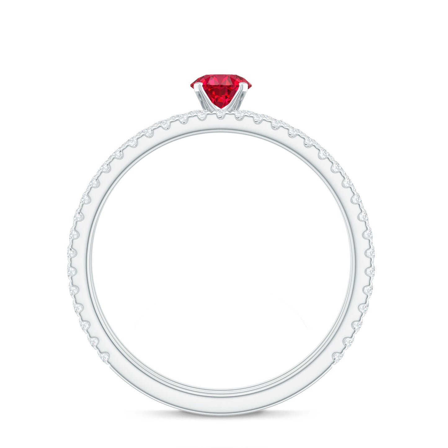 Simple Lab Created Ruby and Diamond Wedding Ring Set