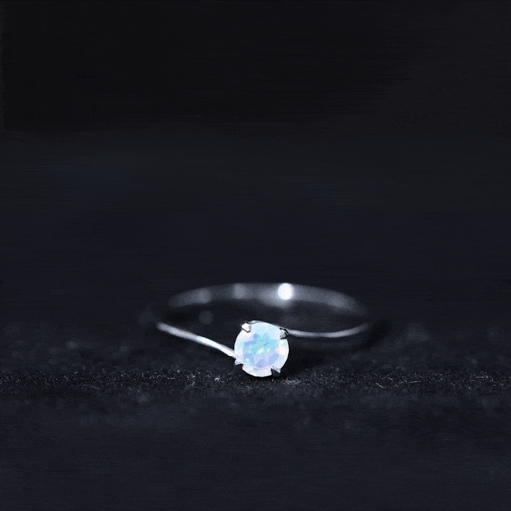 Certified Real Ethiopian Opal Solitaire Engagement Ring with Bypass Shank