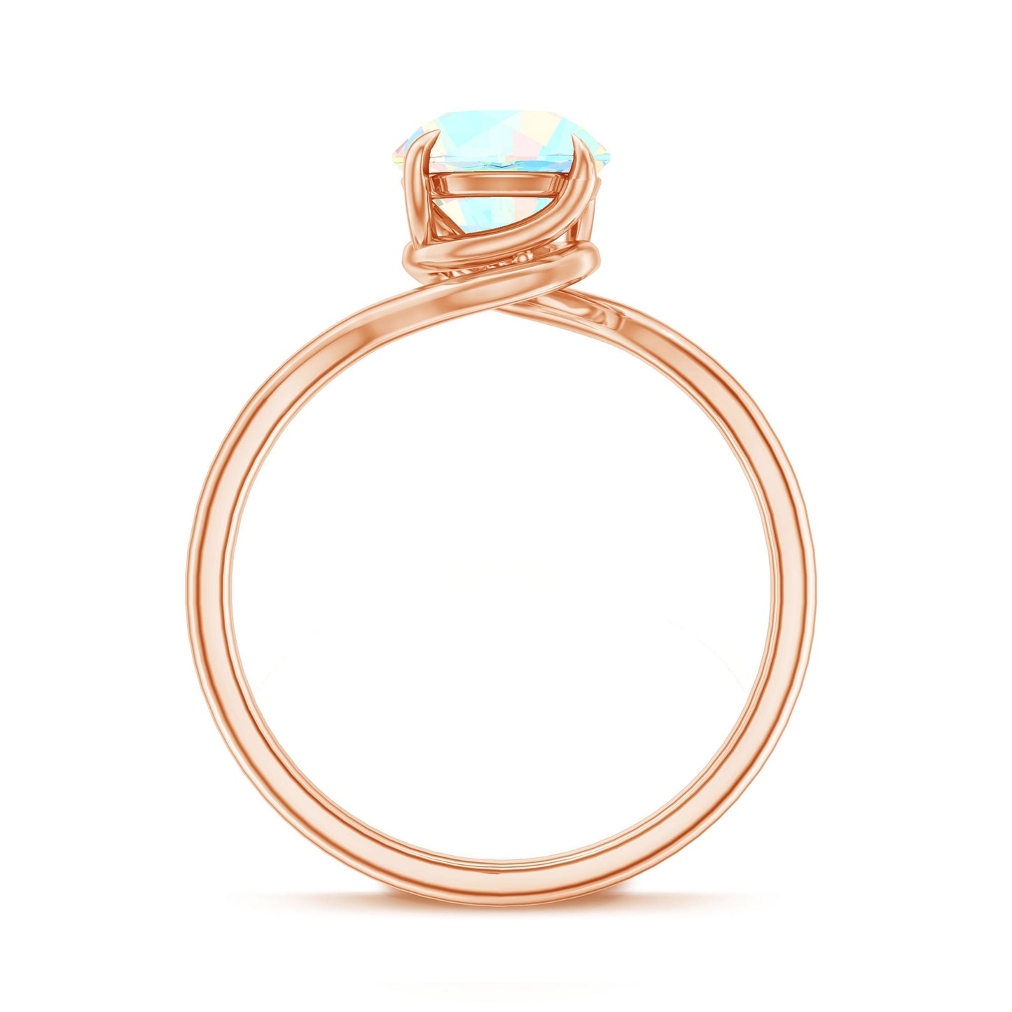 Certified Real Ethiopian Opal Solitaire Engagement Ring with Bypass Shank
