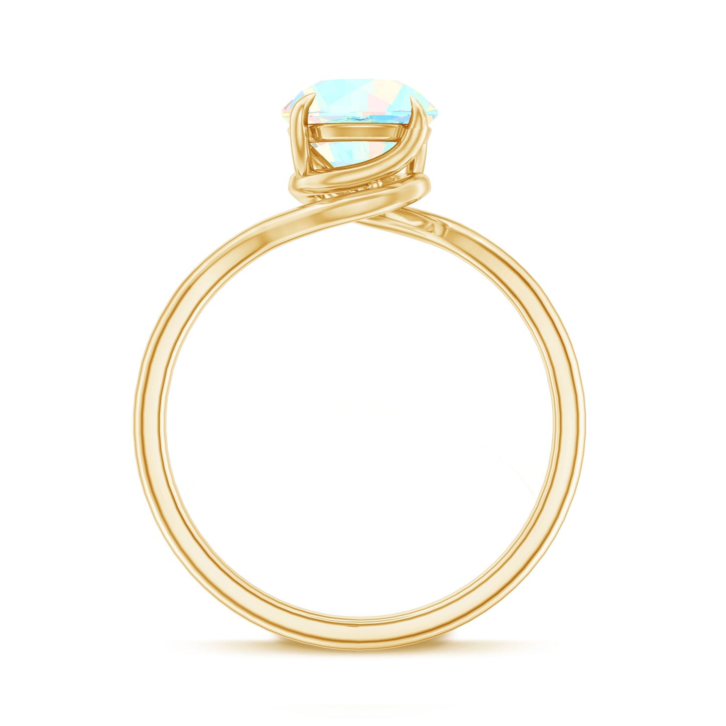 Certified Real Ethiopian Opal Solitaire Engagement Ring with Bypass Shank