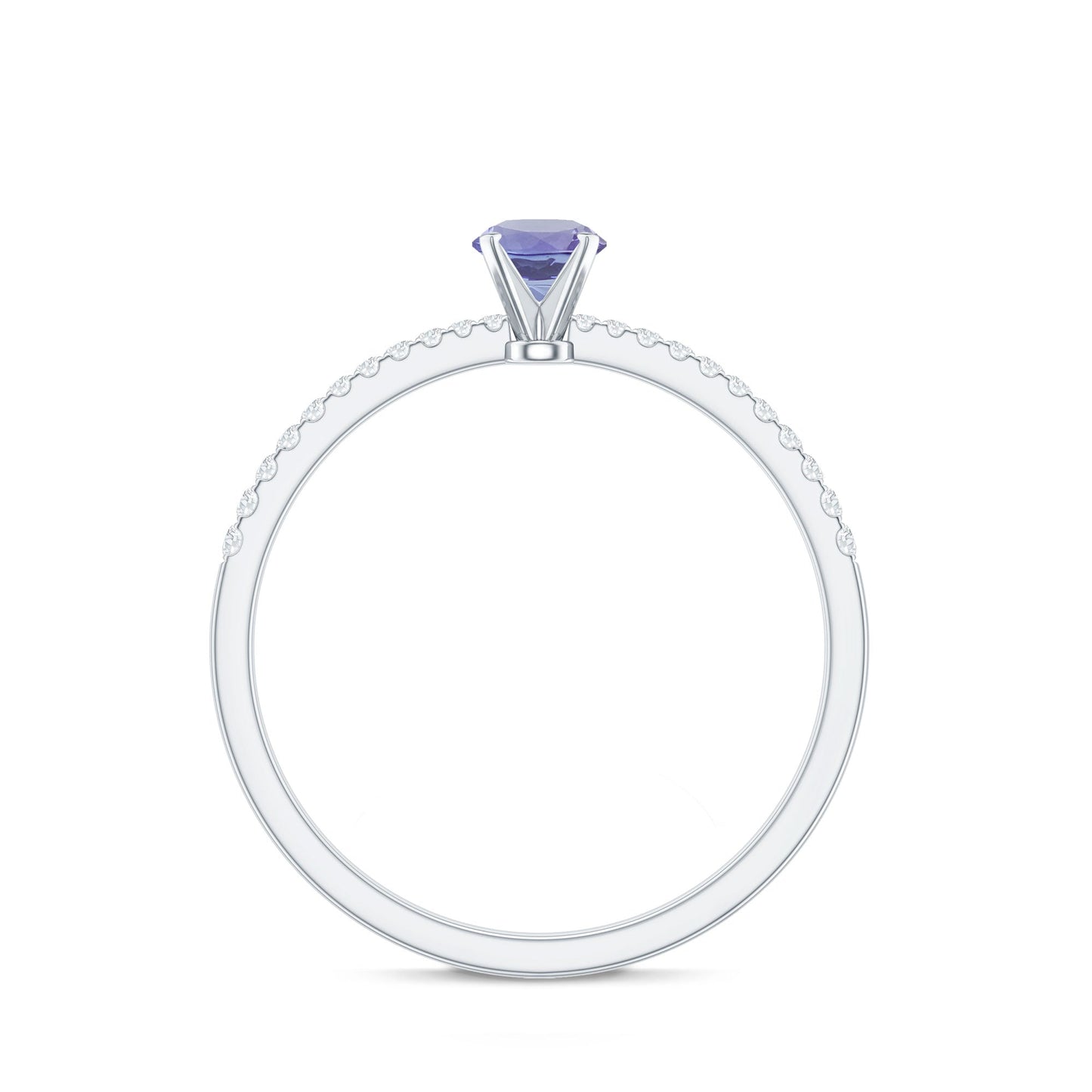 Minimal Tanzanite Diamond Promise Ring for Engagement