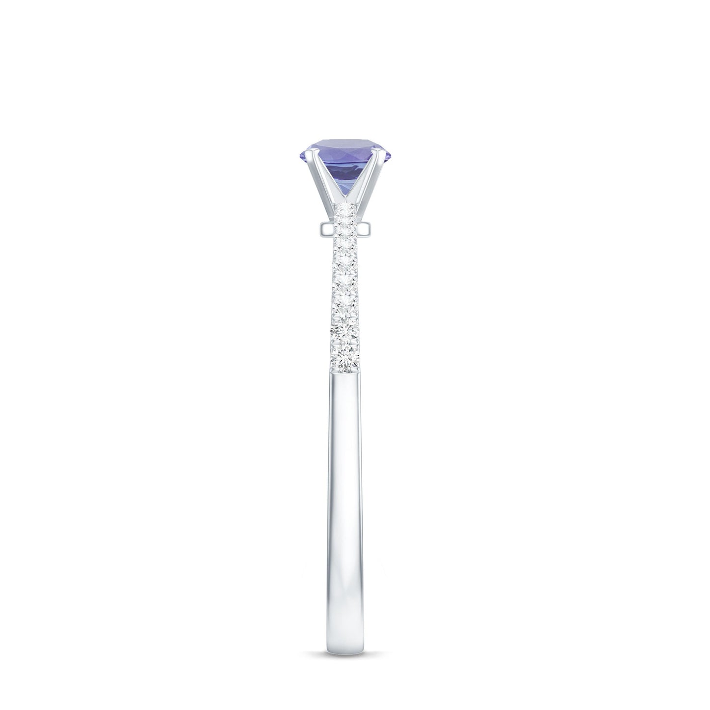 Minimal Tanzanite Diamond Promise Ring for Engagement
