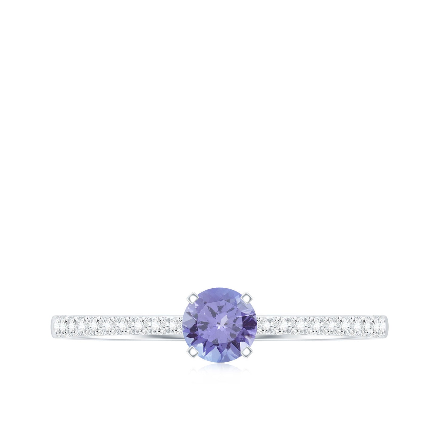 Minimal Tanzanite Diamond Promise Ring for Engagement