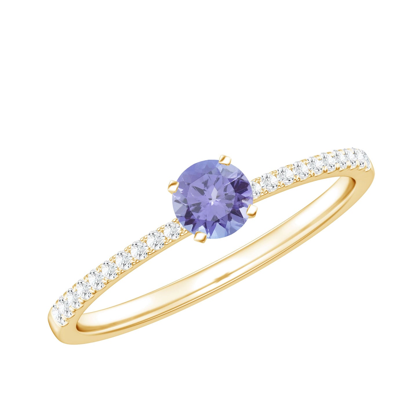 Minimal Tanzanite Diamond Promise Ring for Engagement