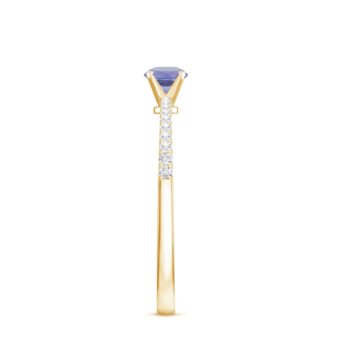 Minimal Tanzanite Diamond Promise Ring for Engagement