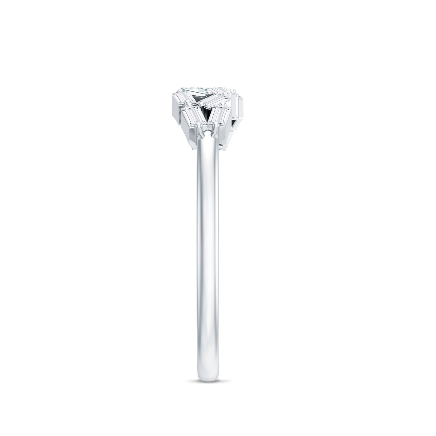 Baguette Moissanite Anniversary Ring in Prong Setting