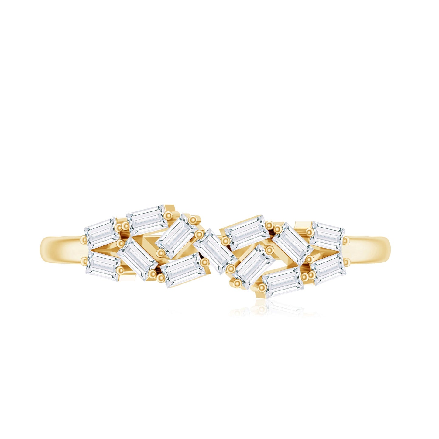 Baguette Moissanite Anniversary Ring in Prong Setting