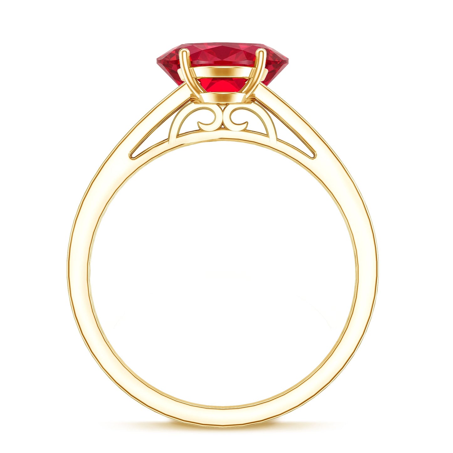 1.5 Carat Lab Grown Ruby Oval Engagement Ring with Diamond Side Stones