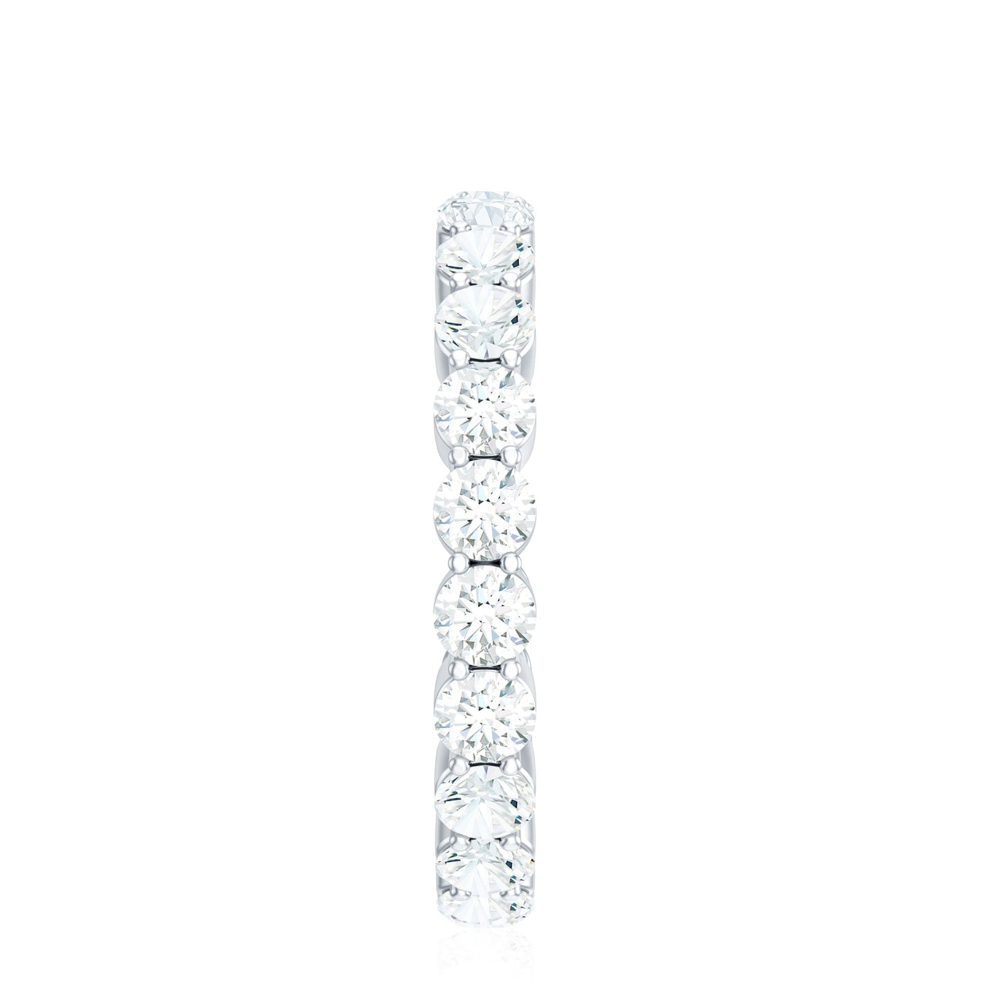 Certified Round Moissanite Eternity Wedding Band Ring